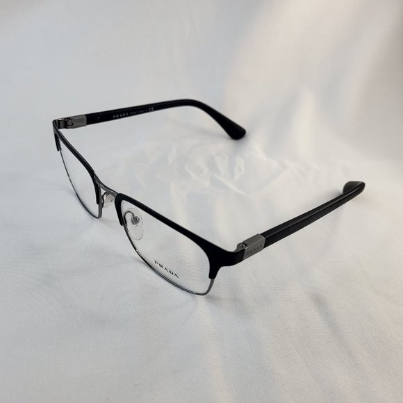 Prada PR 54TV 1BO1O1 Rx-able Men's Eyeglasses Matte Black Made in Italy NEW - Picture 3 of 7